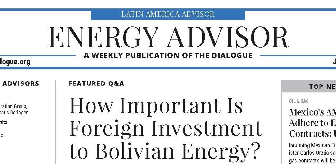 How Important Is Foreign Investment to Bolivian Energy?