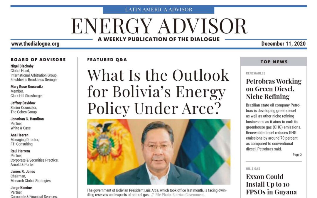 What Is the Outlook for Bolivia’s Energy Policy Under Arce?